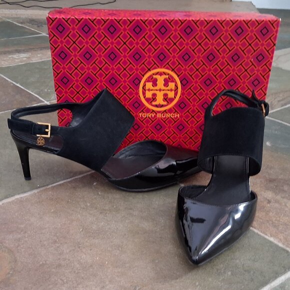 Tory Burch Shoes - Tory Burch Black Patent Leather  Pump Heels